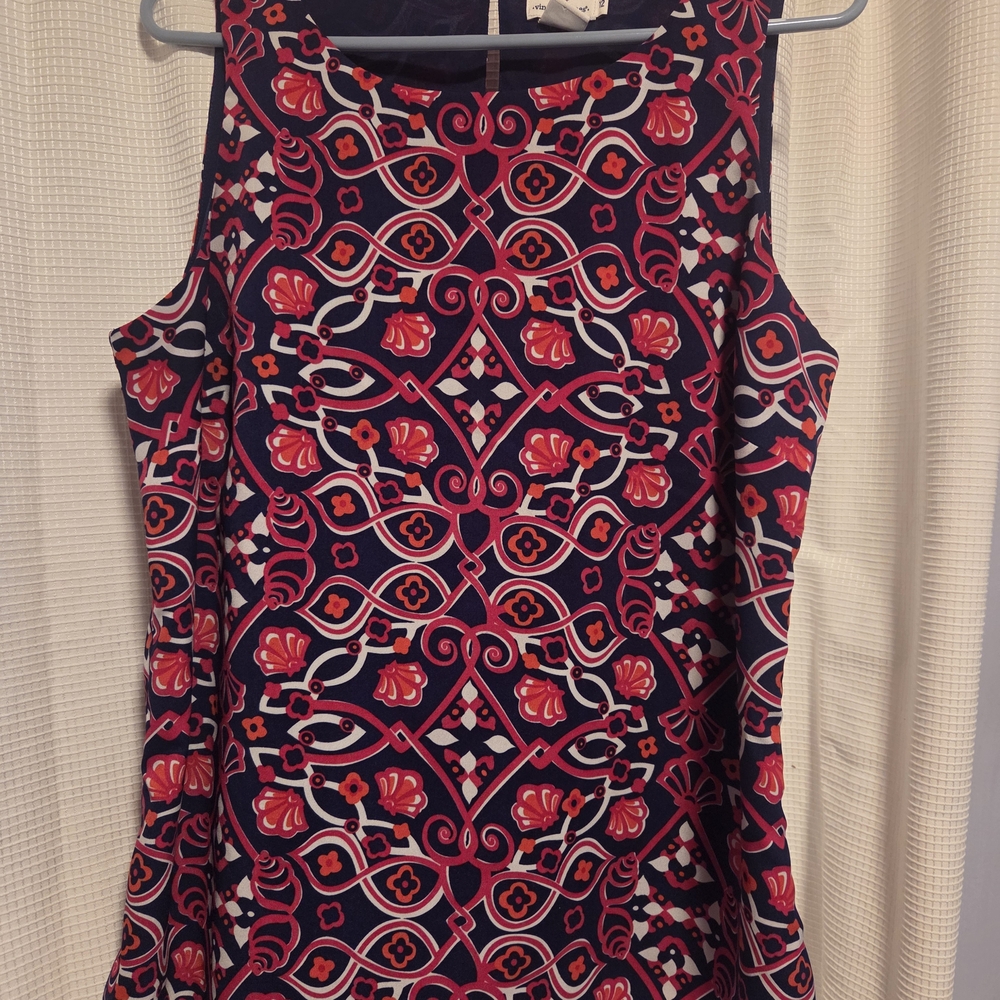 Vineyard Vines Navy and Red Floral Top